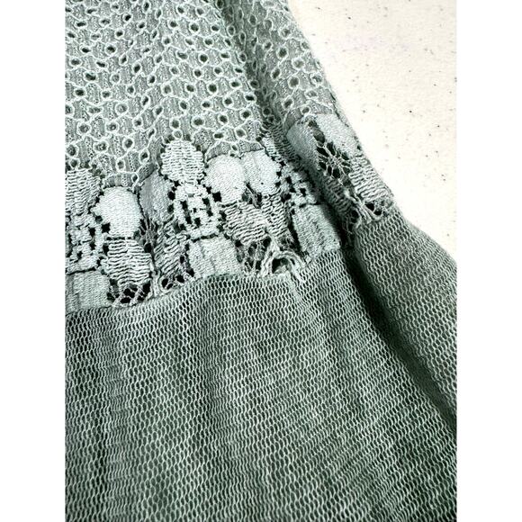 "SCANDAL" ITALY,Sage Lace Shirt, Cottage Core,Fairy,Flare Sleeves,Feminine - Picture 9 of 9